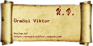 Ürmösi Viktor névjegykártya
